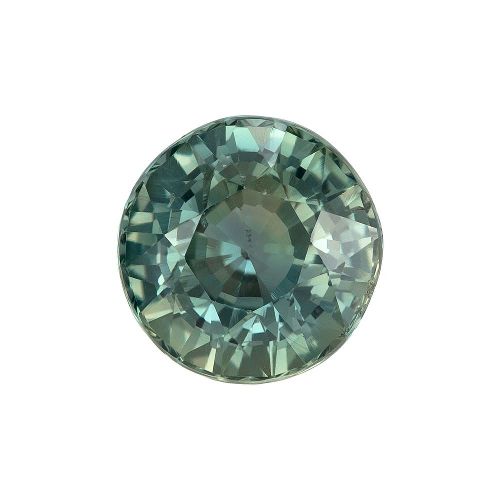 1.56 Carat Teal Round Sapphire