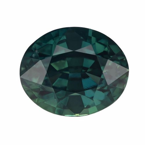 3.66 Carat Teal Oval Sapphire