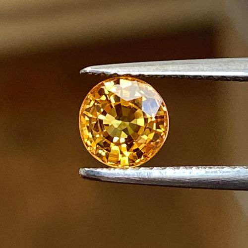 1.30 Carat Yellow Round Sapphire
