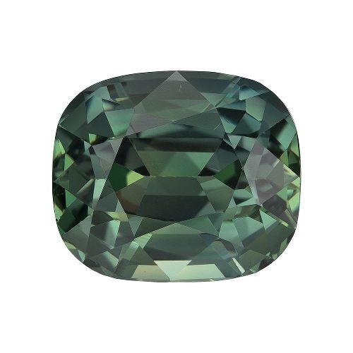 4.04 Carat Green Cushion Sapphire