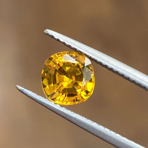 1.77 Carat Yellow Cushion Sapphire