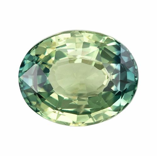 3.55 Carat Green Oval Sapphire