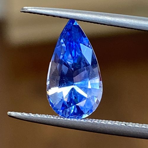 3.59 Carat Blue Pear Sapphire