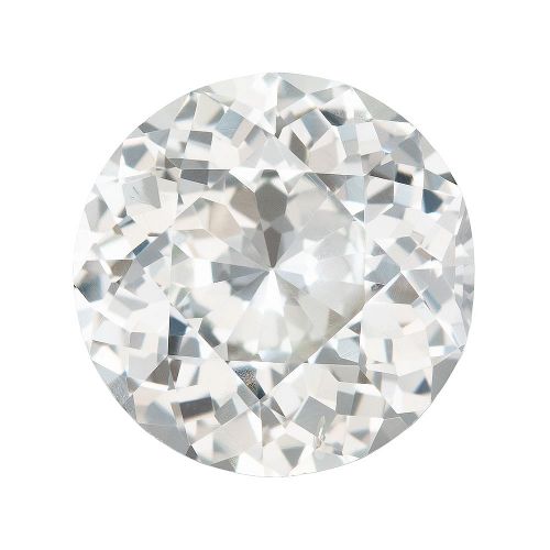 3.69 Carat White Round Sapphire