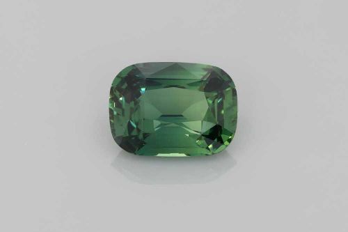 3.03 Carat Vivid Teal Cushion Sapphire