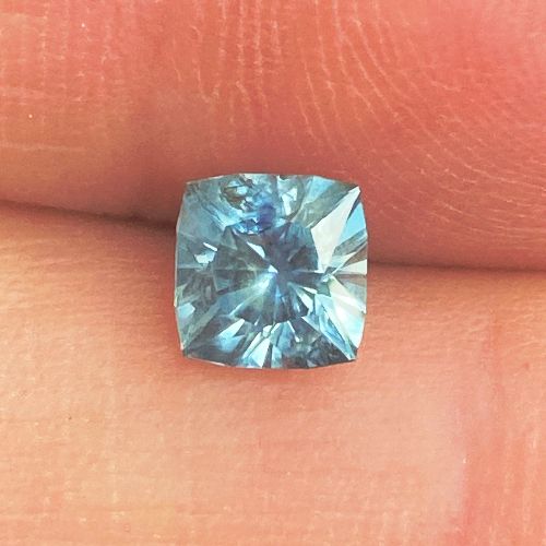 1.66 Carat Green Cushion Sapphire