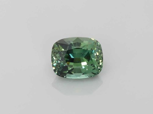 2.54 Carat Vivid Teal Cushion Sapphire