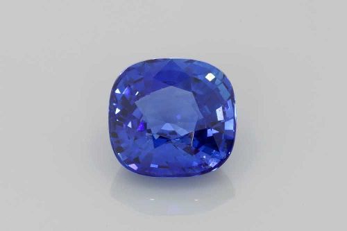 4.28 Carat Vivid Blue Cushion Sapphire