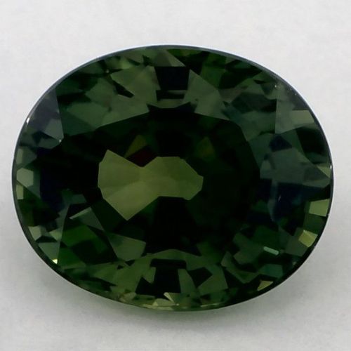 3.63 Carat Green Oval Sapphire