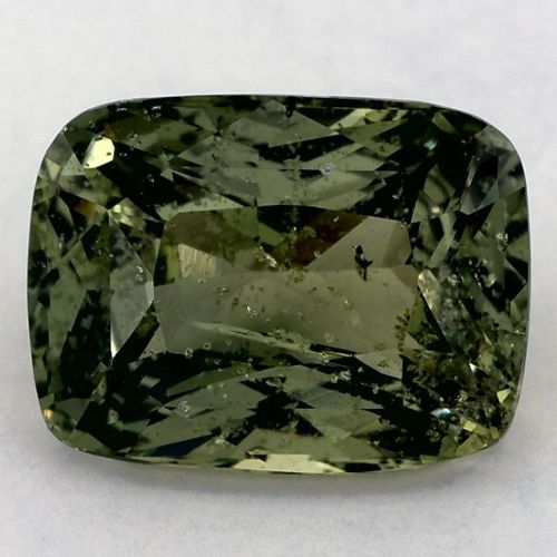 3.59 Carat Green Cushion Sapphire