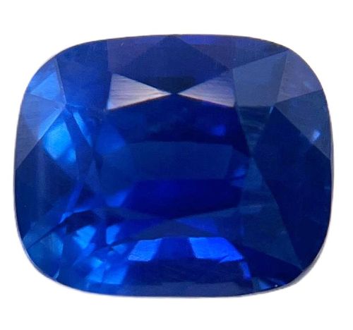 7.32 Carat Blue Cushion Sapphire