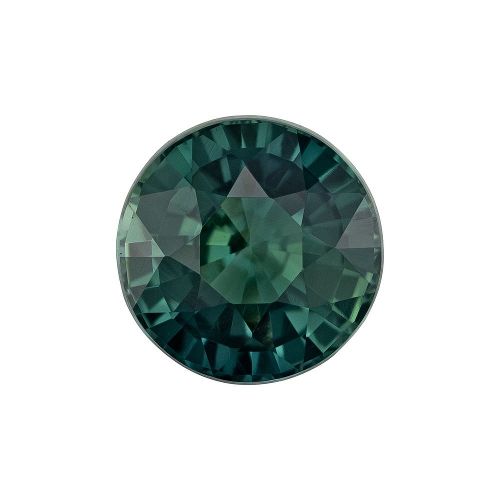 1.55 Carat Teal Round Sapphire