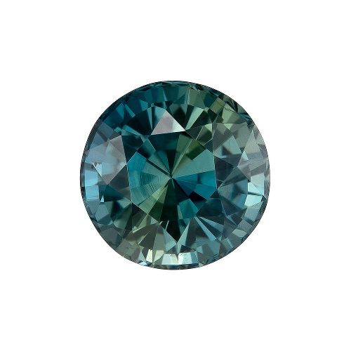1.58 Carat Teal Round Sapphire