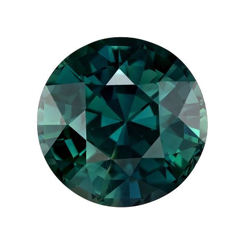 3.66 Carat Teal Round Sapphire