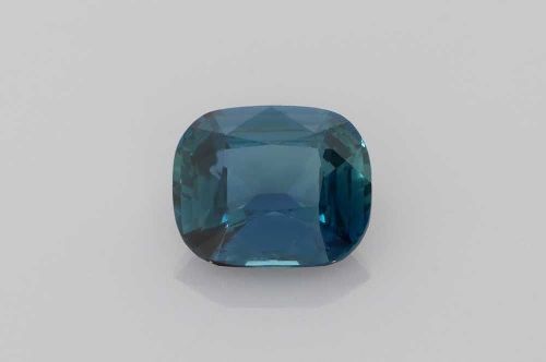 1.27 Carat Vivid Teal Cushion Sapphire