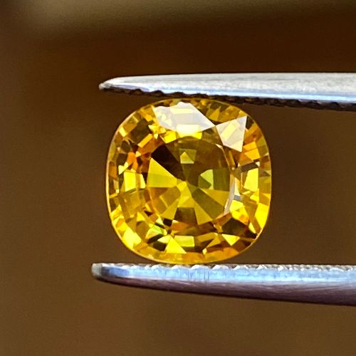 1.45 Carat Yellow Cushion Sapphire