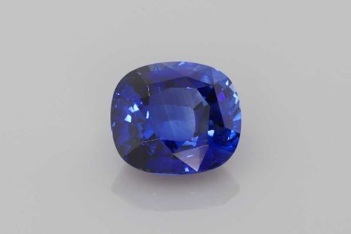 4.78 Carat Vivid Blue Cushion Sapphire