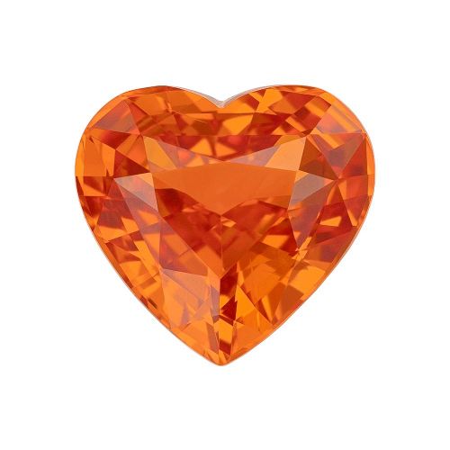 2.08 Carat Orange Heart Sapphire