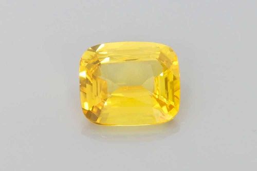 5.07 Carat Vivid Yellow Cushion Sapphire