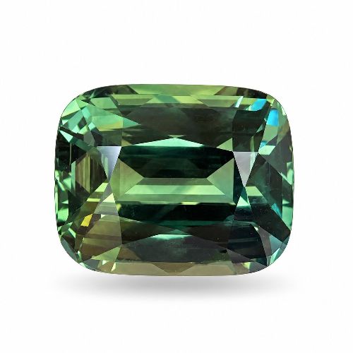 4.51 Carat Green Cushion Sapphire
