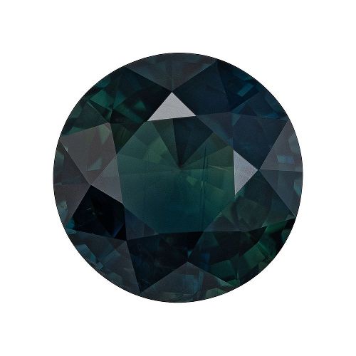 3.57 Carat Teal Round Sapphire