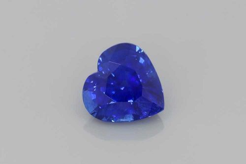 2.60 Carat Vivid Blue Heart Sapphire
