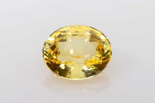 3.54 Carat Vivid Yellow Oval Sapphire