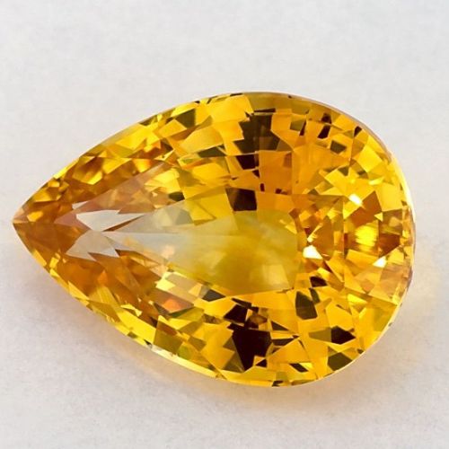 4.07 Carat Yellow Pear Sapphire