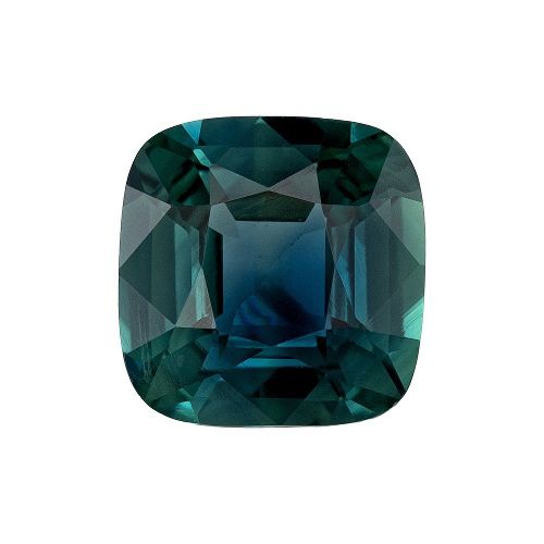1.63 Carat Teal Cushion Sapphire
