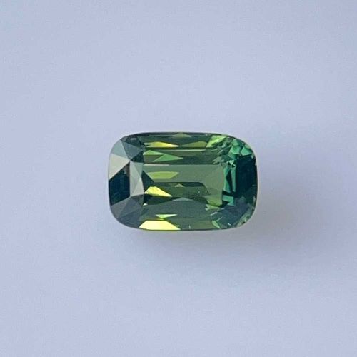 2.02 Carat Vivid Green Cushion Sapphire