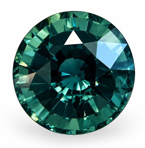 5.25 Carat Green Round Sapphire