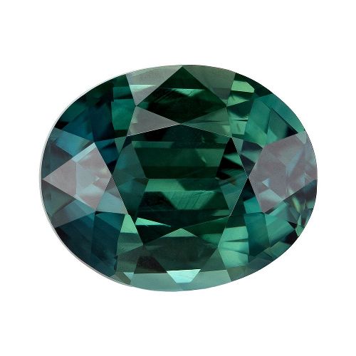 3.73 Carat Teal Oval Sapphire