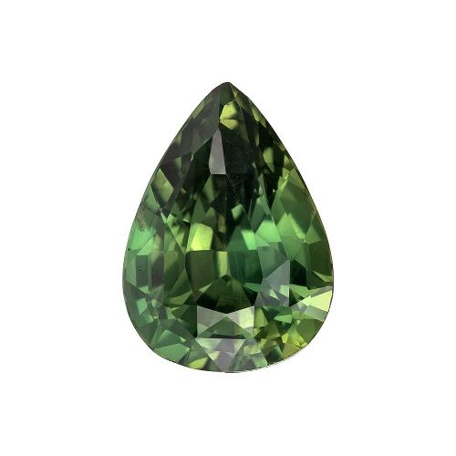 1.57 Carat Green Pear Sapphire