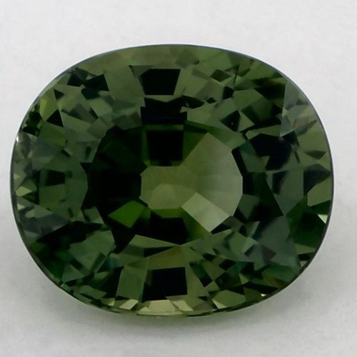 3.83 Carat Green Oval Sapphire