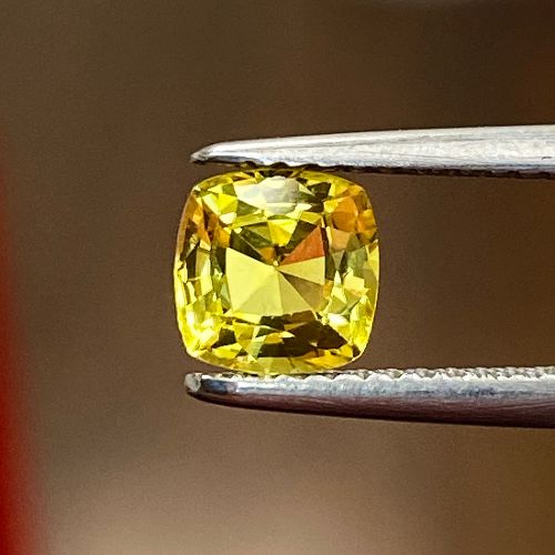 0.94 Carat Yellow Cushion Sapphire