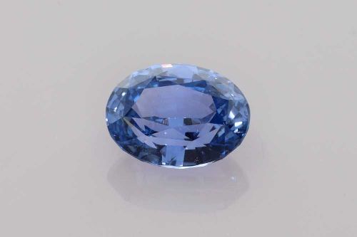 4.06 Carat Light Blue Oval Sapphire