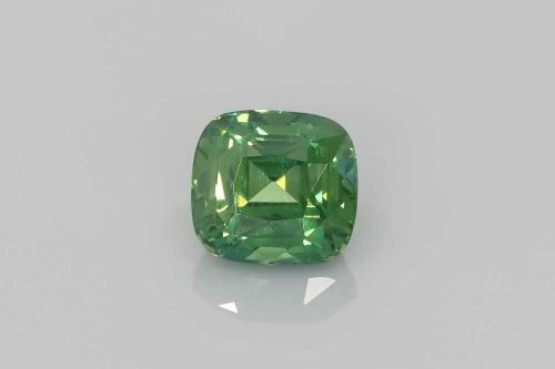 2.02 Carat Vivid Green Cushion Sapphire