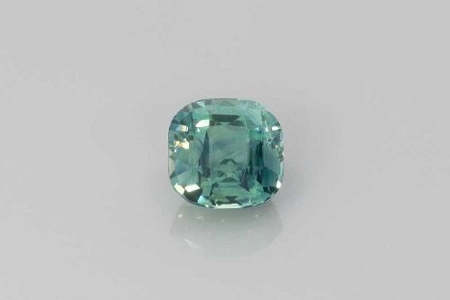 1.25 Carat Vivid Teal Cushion Sapphire