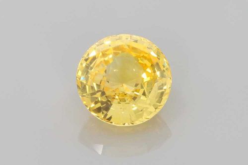 3.57 Carat Vivid Yellow Round Sapphire