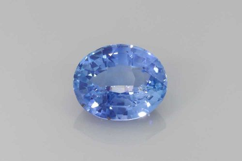 3.03 Carat Light Blue Oval Sapphire