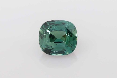 1.52 Carat Vivid Teal Cushion Sapphire