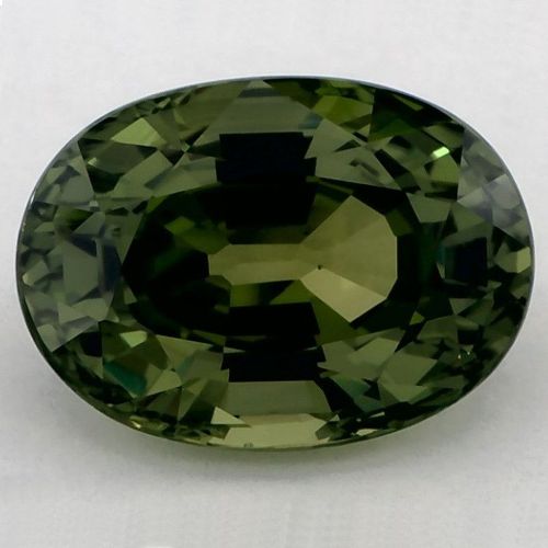 4.41 Carat Green Oval Sapphire