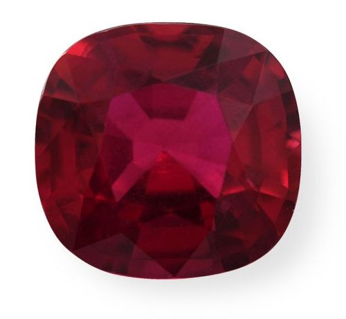 1.63 Carat Red Cushion Ruby