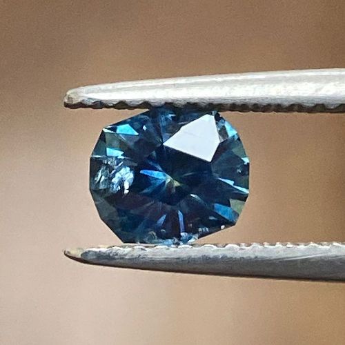 0.83 Carat Green Cushion Sapphire