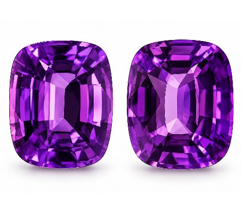 3.49 Carat Purple Cushion Sapphire