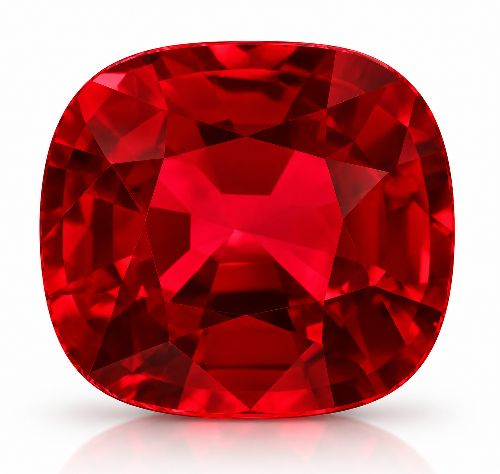 1.63 Carat Red Cushion Ruby