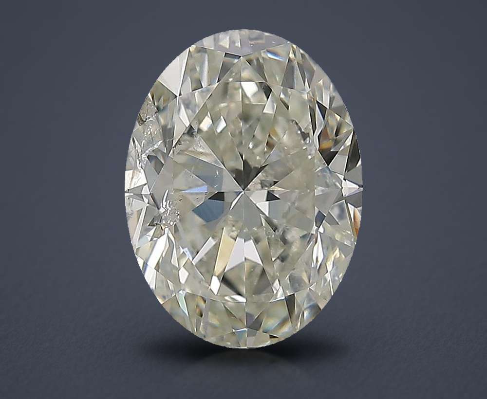 3.00ct H SI2 Rare Carat Ideal Cut Oval Diamond