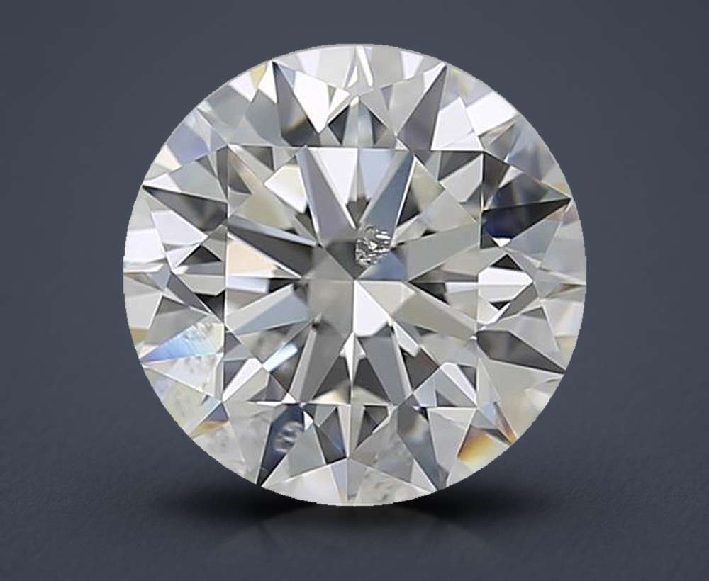 4.03ct H SI2 Rare Carat Ideal Cut Round Diamond