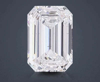 2.01ct D SI1 Rare Carat Ideal Cut Emerald Lab Grown Diamond