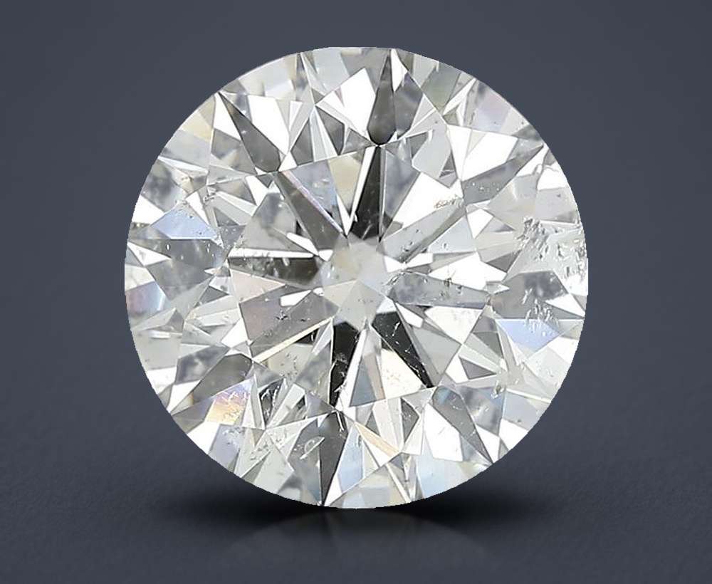 3.71ct K SI2 Rare Carat Ideal Cut Round Diamond